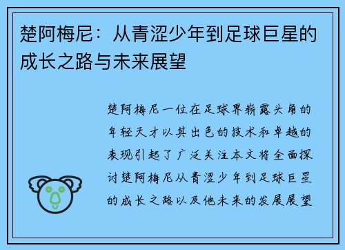 楚阿梅尼：从青涩少年到足球巨星的成长之路与未来展望